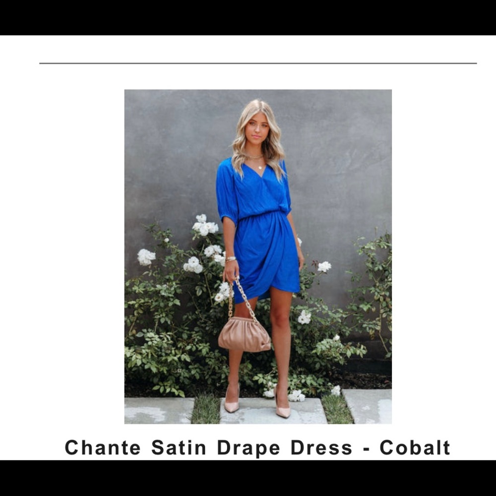 Vici cobalt blue satin dress